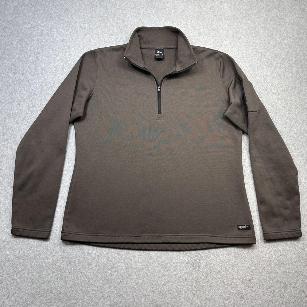 Kerrits Pullover Womens XL Brown Fleece Long Sleeve 1/4 Zip Thermal Riding Top